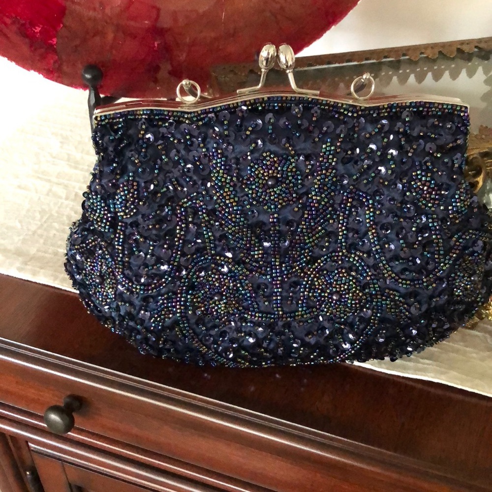 Fancy royal blue evening purse